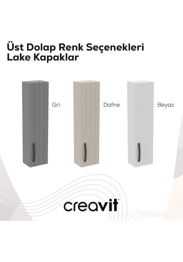 D10 20 Cm Sol Üst Dolap Beyaz Melamin Gövde Lake Kapak Mat Beyaz