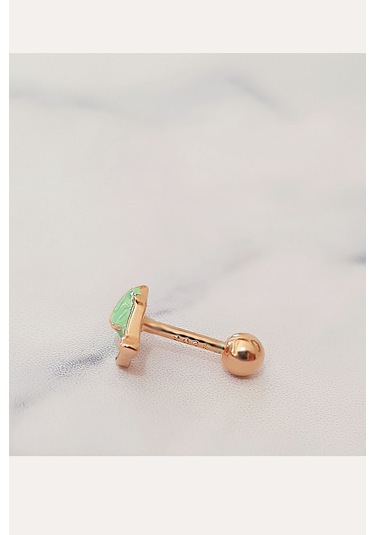 Tekli Ithal Lale Gümüş Piercing Küpe-5981