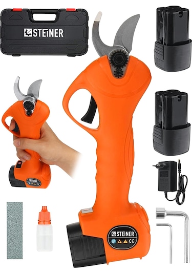 Steiner 128 Vf 10 Ah Kömürsüz Motor Akülü Bağ Makası Çantalı Trnc