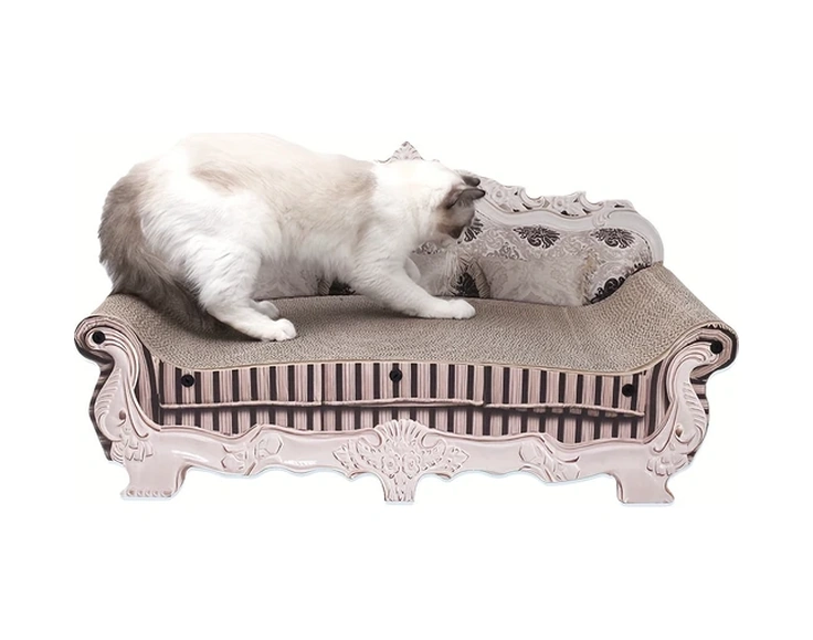 Fochsia Mor Kedi Kanepe Yatak: Dayanıklı Oluklu Mukavva Tırmalama Oyuncağı