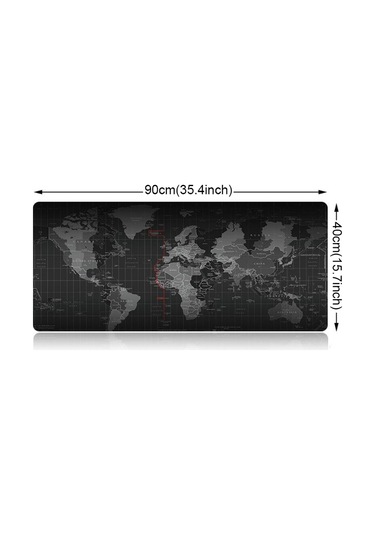 Genişletilmiş Büyük Kaymaz Dünya Haritası Desen Yumuşak Kauçuk Pürüzsüz Kumaş Yüzey Oyunu Mouse Pad Klavye Mat, Boyut: 90 X 40cm