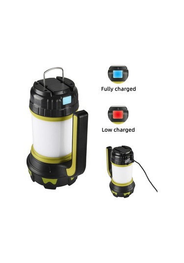 Techtic Kamp Feneri 6 Modlu Şarj Edilebilir El Feneri Powerbank Siyah