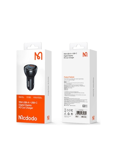 Mcdodo CC-5670 95W Dijital Göstergeli Araç Çakmak Şarjı