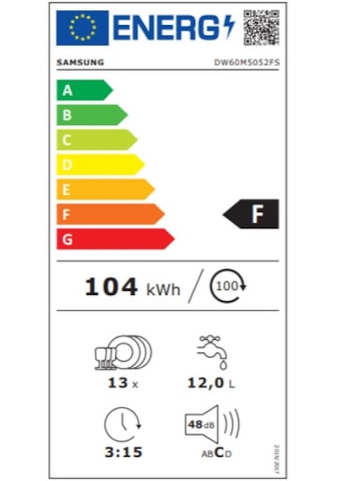 Samsung DW60M5052FS TR 5 Programlı 13 Kişilik Bulaşık Makinesi