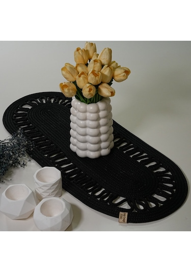 Zengin Design Home Zdh-804 Oval Runner Siyah