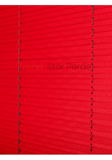 Kırmızı Plise Katlanır Cam Balkon Perdesi - Ofis Perdesi - Salon Perdesi - 073 Kırmızı