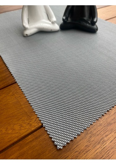 8'li Yıkanabilir File Kumaş Amerikan Servis Gri