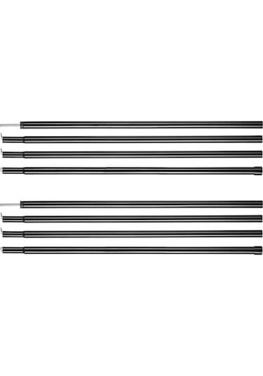 Novahub 2 Adet 200cm Çelik Kamp Direği - Taşınabilir & Dayanıklı Çadır Aksesuarı Siyah Siyah