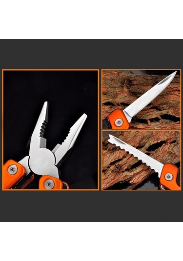 Novahub Taşınmaz Çelik Multi-tool Katlanır Bıçak Tornavida Şişe Açıcı Kamp Balıkçılık Kamp Ve Dağ Yürüyüşü İçin Turuncu Turuncu