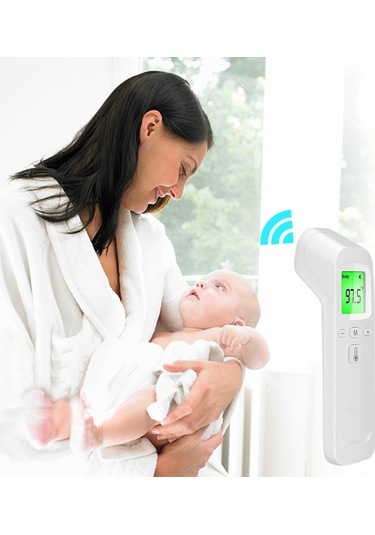 Samdoo Alk-ftw01 Beyaz El Tipi Enstrüman/insan Sıcaklığı Ölçer - Dokunmadan Kızılötesi, 3 Renkli Arka Işık, Lcd Ekran, / Değiştirilebilir, Pil Yok