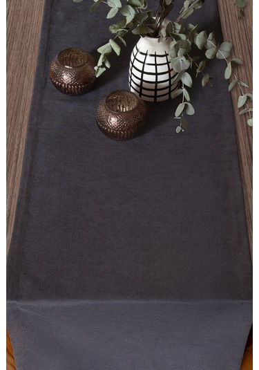 Kadife Dokulu Antrasit Modern Runner En: 40 Boy: 140 Antrasit