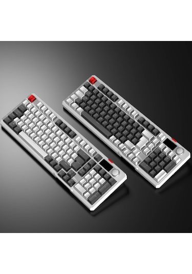 Loyal Pro Beyaz/gri 3 Bt + 2.4 Ips Ekranlı Red Switch Rgb Mekanik Kablosuz Klavye