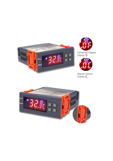 Ximistore9 Stc-3000 Dijital Sıcaklık Kontrol Cihazı -50 C 99 C Aralığında Akvaryum Yumurta Inkübasyonu Soğutucu 24v Mikroişlemci Sensörlü