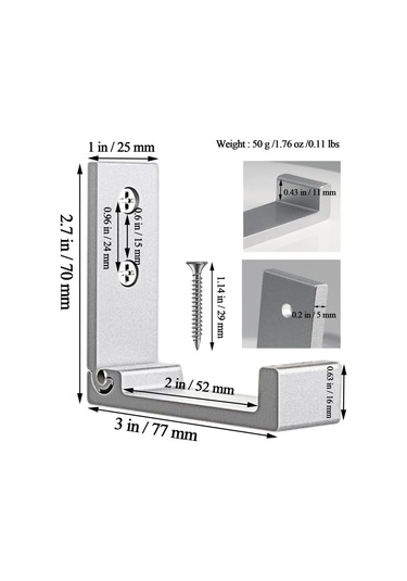 Katlanır Mont Askıları 6'lı Paket Alüminyum Alaşımlı Ağır Hizmet Tipi B Diğer