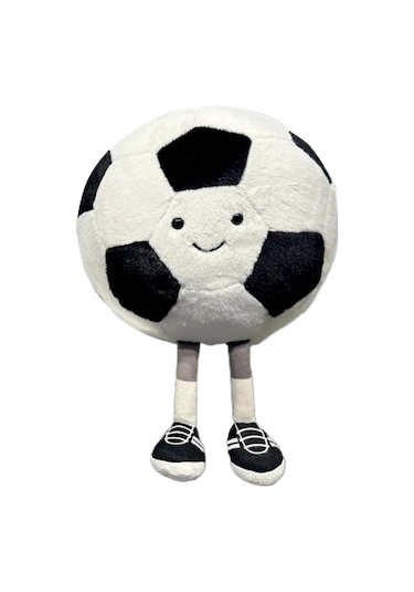 Tenfowee Futbol Desenli Yumuşak Peluş Yastık - 20cm Çaplı, 100% Poliester Dolgulu, El Yıkamalı Oyuncak Yastık Diğer