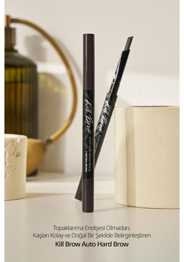 İnce Altıgen Uçlu Kaş Kalemi Clio Kill Brow Auto Hard Brow Pencil 02 Light Brown