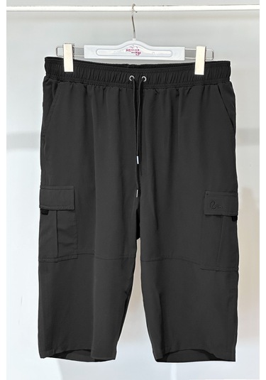 Kargo Cep Erkek Şort Kapri Mayo Rks-09 Siyah Siyah