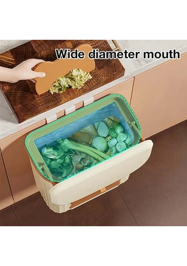 Dashanshop Beyaz 12l Duvar Tipi Çöp Kovası Lavabo Altı Kapaklı Mutfak Çöpü Beyaz