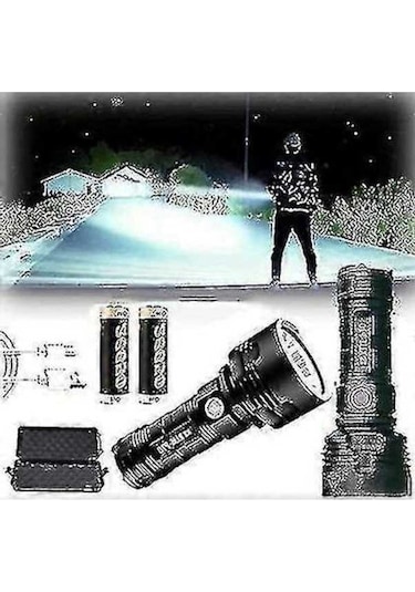 Bloomnest 30000-100000 Lümen Led El Feneri, 3 Modlu, 50w Xhp70, Su Geçirmez, Usb Şarj, Kamp/yürüyüş Işığı Asorti Çok Renkli