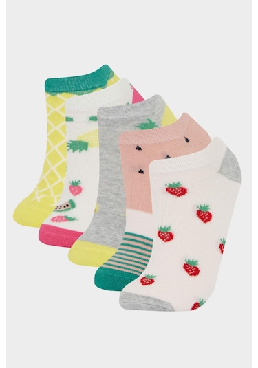 Defacto Kız Çocuk 5li Pamuklu Patik Çorap F7117a8nskr1 ÇoK Renkli
