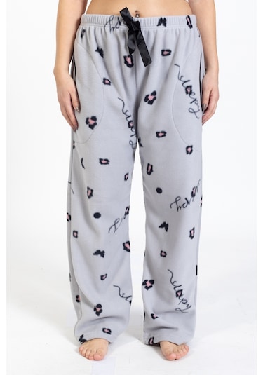 Kadın Polar Kışlık Eşofman Alt Waynap Polar Alt- Gri