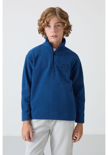 Tommy Life Parlament Kalın Yumuşak Dokulu Standart Fit Nakışlı Polar Erkek Çocuk Sweatshirt - 11221 Parlament