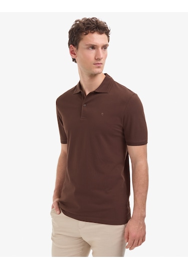 Pierre Cardin Erkek Koyu Kahverengi Tişört Basic 50325312-vr084