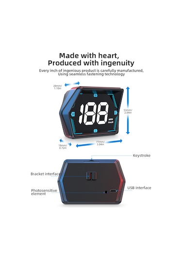 Head Up Display, Gps Hız Göstergesi Evrensel Araç Heads-up Siyah