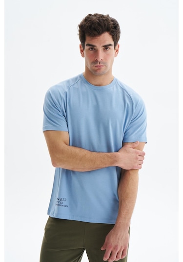 Arma Erkek Regular Fit Basic Reglan Kollu Süprem Bisiklet Yaka Tişört Y29344472202 Mavi