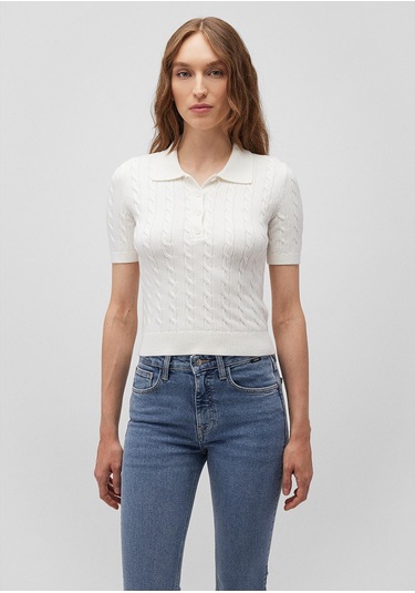 Mavi - Polo Yaka Beyaz Triko 1710328-70057