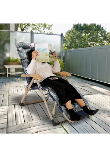 Sones 170 X 53 X 8cm Kalınlaştırılmış Baskılı Kapşonlu Askılı Ev Veranda Şezlong Matı Hawaii Stili