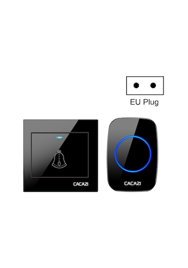 Cacazı H10 1 For 1 Kablosuz Akıllı Kapı Zili, Fiş: Ab Fiş Siyah