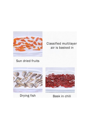 Novahub 3 Katmanlı Asılı Bitki Kurutucu, 3d Net Çamaşır Askısı, Bitki Ve Sebzeler İçin Kurutma Ağı Beyaz