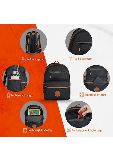 NPO nJoy 16" Unisex Notebook & Günlük Sırt Çantası