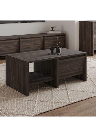 Laris Kapaklı Orta Sehpa 90 Cm Modern Tasarım Ceviz