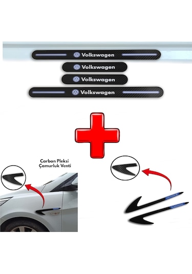 Volkswagen Golf 4 Uyumlu Carbon Kapı Eşiği + Çamurluk Venti (552312755)