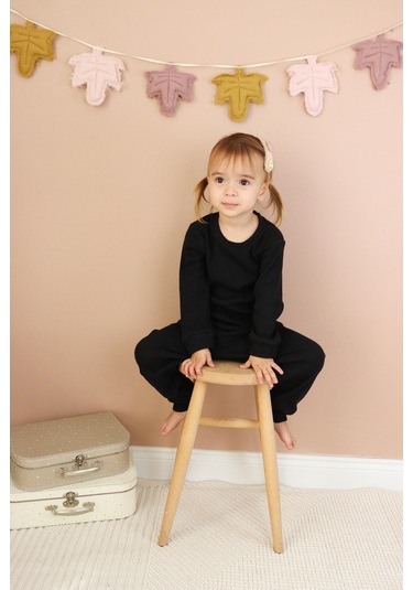 Kaşkorse Mevsimlik Pijama Takım Siyah