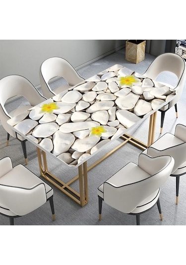 Masa Kaplama Folyosu Mobilya Masa Kaplama Folyoları Beyaz Taşlar