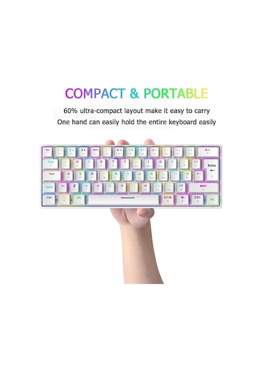 Miaextreme Sarftech T60 Beyaz Rgb Klavye Kablolu Gaming Oyuncu Klavyesi T60
