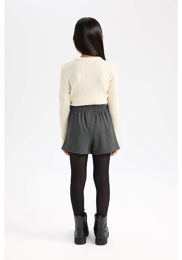 DeFacto Kız Çocuk Desenli Şort Etek D6066A824WNGR103 Gri