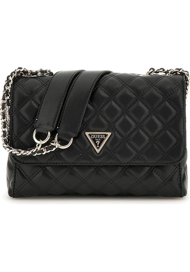 Kadın Kapitone Zincir Askılı Omuz Çantası - Siyah Siyah