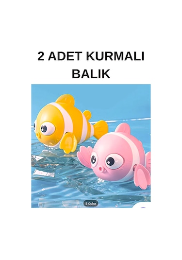 Kurmalı Balık Bebek Banyo Su Oyuncağı 2 Adet