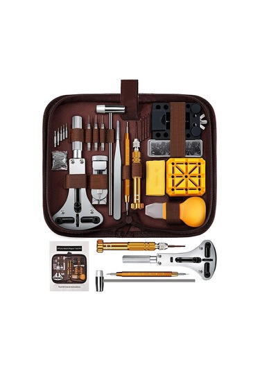 Saat Tamir Takımı, 149 Pcs Saat Değiştirme Aleti, Saat Kordonu Tamir Aleti, Saat Yay Çubuğu Alet Seti Set Kahverengi