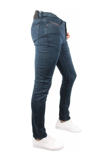 Likralı Koyu Renk Rahat Kalıp Erkek Örme Kot Pantolon (524189272) Koyu Mavi