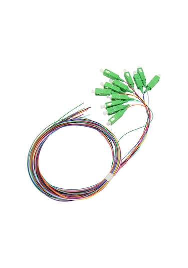 Fosenze 1.5 Metre 12 Iplikli Sc/apc Tek Modlu Fiber Optik Pigtail, Renk Kodlu Seramik Enstrüman, Fiber Optik Ağ Ve İletişim Sistemleri İçin熔接用