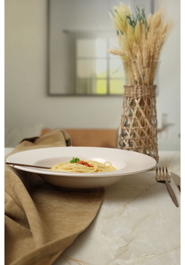 Keramika Mat Krem İyonya Makarna Tabağı 28 Cm 950 Krem