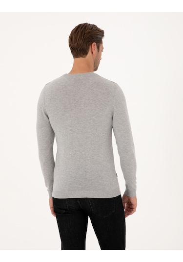 Pierre Cardin Erkek Açık Gri Melanj Kazak /triko 50314192-vr091 Açık Gri Melanj