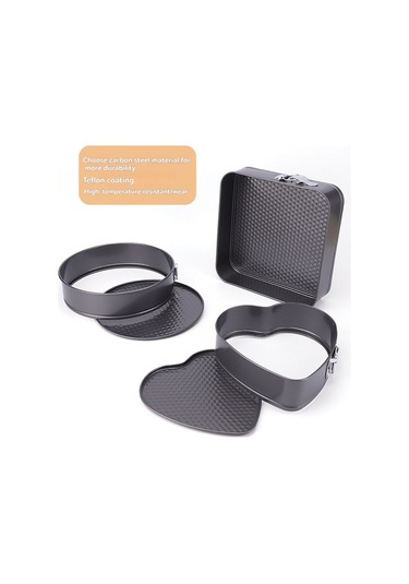 Vkemall 28cm Kare Non-stick Kek Kalıbı, Çift Katlı Karbon Çelik, Kesintisiz Isı Dağılımı, Kolay Çıkarma, Taze Pasta Pişirme Aleti Gri