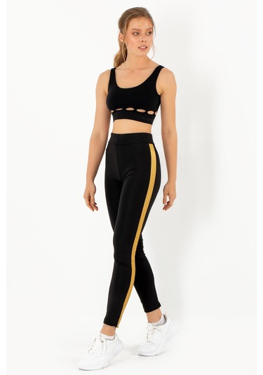 Doremi Active Sportive Kalın Çizgili Tayt-878 001