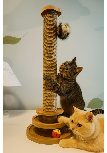 Kedi Tırmalama Çubuğu Ve Oyuncağı - 64cm